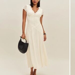 Reformation Arianne Dress Ivory - Size 0